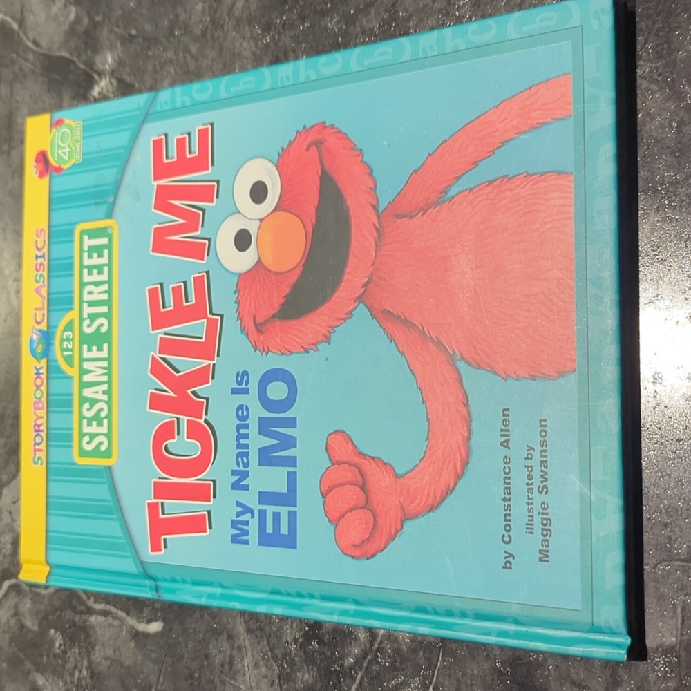 ⭐️ 5/ $25 Sesame St Tickle me Elmo Hard cover My name is Elmo book